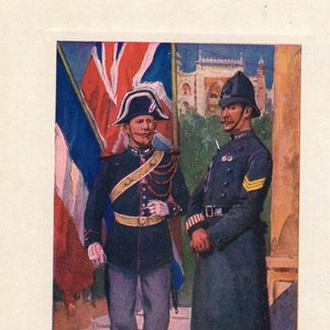 Vintage Postkaart Franse Gendarme en Britse politieagent Entente Cordial 1908