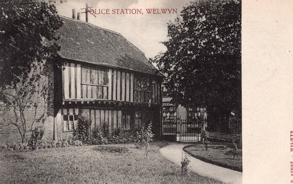 Vintage Post Card Police Station Welwyn Etsy
