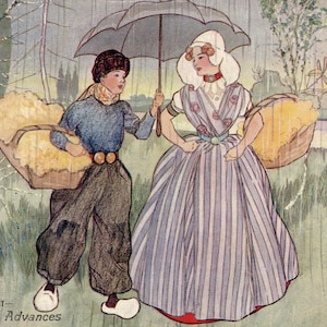 Vintage Post Card Una historia de amor holandesa