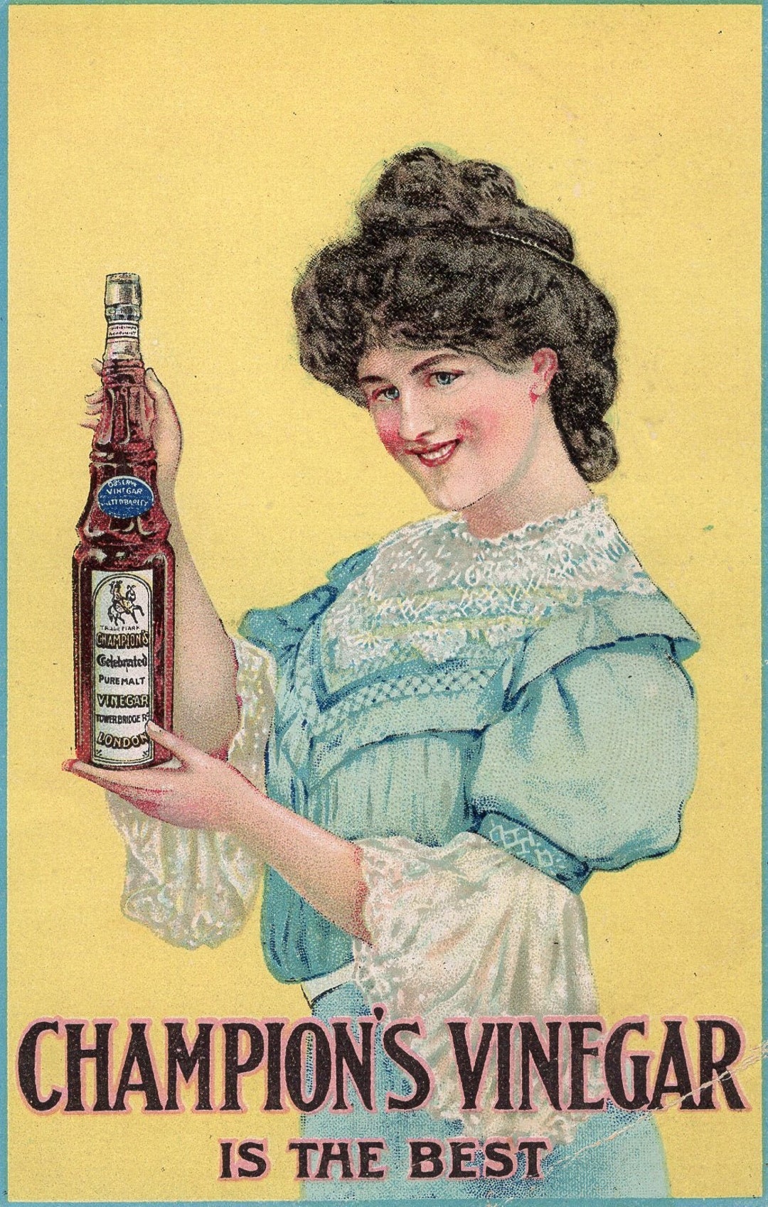 Vintage Post Card Champions Vinegar 1913 Etsy