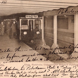 Vintage Post Card Estación de tren de Berlín