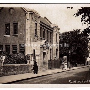 Vintage Postkarte Romford Post Office