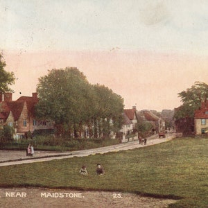 Vintage Postkarte mit Bären in der Nähe von Maidstone