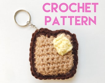 Crochet Toast Keychain Pattern | Bread and Butter Crochet Instructions