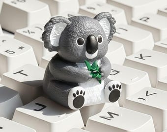 Cute Koala Artisan Keycap – Handmade Animal Keycap | 3D Printed Resin Keycap for Mechanical Keyboard | MX Compatible