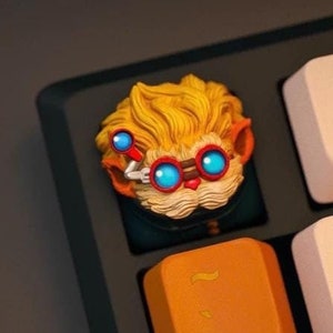 Erfinder Yordling Tastenkappe | Tech-Genie Keyboard Cap | Benutzerdefinierte Gaming Tastenkappe | Kunstharz-Schlüsselkappe | Geeky Geschenk für Gamer