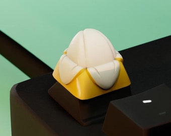Cute Half-Peeled Banana | Artisan Keycap | Custom Keycap | Kawaii Keycap | Gaming Keycap | Gift For Her | Mechanical Keyboard | Food Keycap