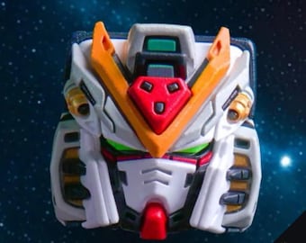 Mecha Warrior-sleutelhanger | Op anime geïnspireerde robotsleutelhanger | Gaming-toetsenbord | Cadeau voor gamers | Ambachtelijke keycap | Mechanisch robottoetsenbord Cherry MX