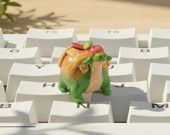 Apple Dragon Keycap | Cute Creature Resin Artisan Keycap | Handmade Mechanical Keyboard Keycap | Fantasy Gamer Desk Decor | Creature Fans