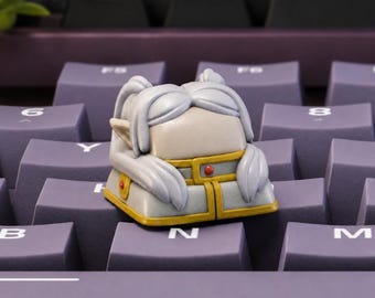 Fantasy Elf Mage Keycap | Anime Inspired Resin Artisan Keycap | Handmade Mechanical Keyboard Keycap | Cute Gamer Desk Decor | Anime Fans