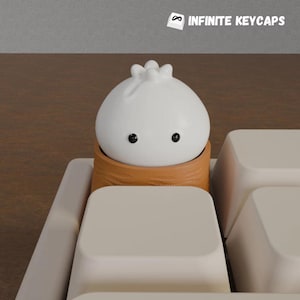 Cute Dumpling Keycap | Artisan Keycap | Custom Keycap | Minimalist | Kawaii Food Charm | Mechanical Keyboard | Cherry MX Compatible