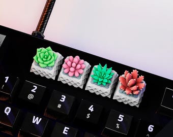 Succulents Keycap | Artisan Keycap | Plant Keycap | Gift for Gamer | Cherry MX Switch | Mechanical Keyboard | Kawaii For Her