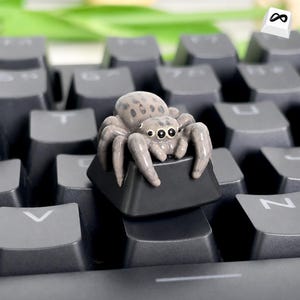Jumping Spider Keycap | Handmade Resin Spider Artisan Keycap | Cute Insect Keyboard Keycap | Nature Inspired Desk Decor | Spider Lovers