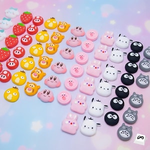 Juego de 2 / Tapas para el pulgar de Nintendo Switch con diseños adorables / Fundas de silicona para joysticks / Protectores de joysticks analógicos / Accesorios para mandos con diseños de animales y personajes adorables