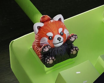 Cute Red Panda | Artisan Keycap | Kawaii Gaming Funny Keycap | Gift for Gamers | Mechanical Keyboard | Cherry MX