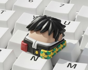 Tecla inspirada em espadachim de anime | Tecla artesanal de resina 1u | Decoração para teclado mecânico | Estilo anime sombrio | Presente para gamers fãs de anime