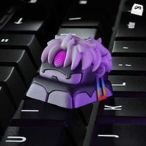 Mystic Purple Eye Keycap | Handcrafted Keycap | Anime-Inspired Design | OEM/Cherry Profile Gaming Gift | Artisan Mechanical Keycap