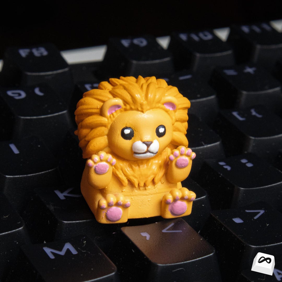 Lion Rabbit Keyboard Cute Lion Artisan Keycap | Handmade Animal Keycap | Custom Resin Keycap ...