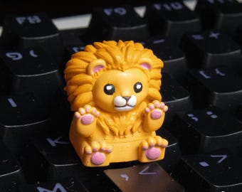 Cute Lion Artisan Keycap | Handmade Animal Keycap | Custom Resin Keycap for Mechanical Keyboard | MX Switch