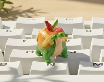 Apple Dragon Keycap | Cute Creature Resin Artisan Keycap | Handmade Mechanical Keyboard Keycap | Fantasy Gamer Desk Decor | Creature Fans