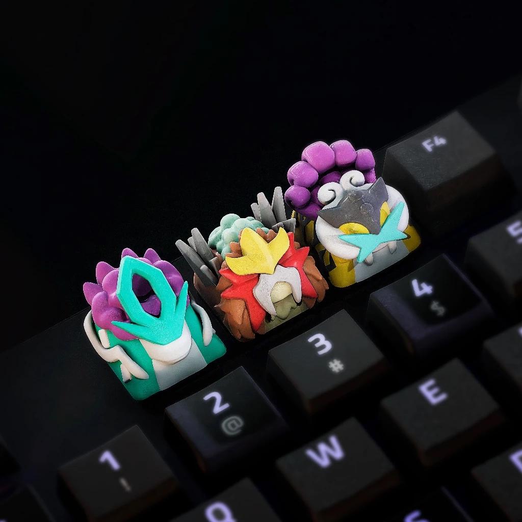 Fire Guardian Artisan Keycap: Hand-painted Resin, Anime Gaming - Etsy