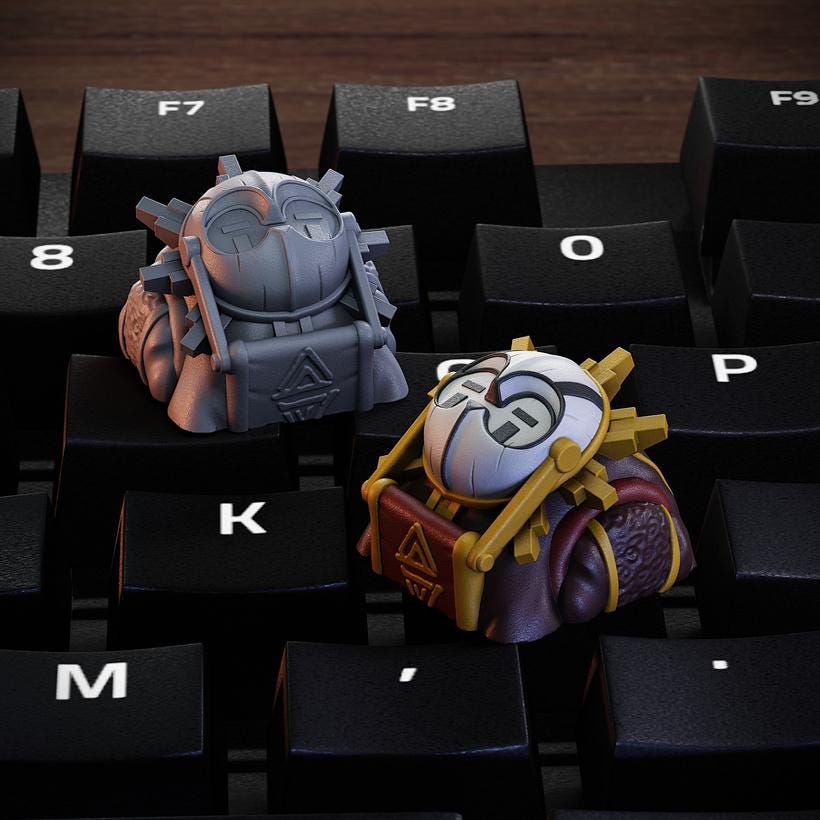 Mechanical Warrior Artifact Artisan Keycap – Handmade Fantasy Creature ...