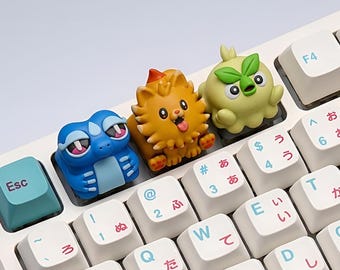 Cute Creature Artisan Keycap Set | Resin Keycaps MX Compatible | Kawaii Animal Style | Mechanical Keyboard Decor | Gift for Gamers
