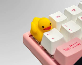 Gele eend | Aangepaste ambachtelijke keycap | Gaming-anime-toetsenbord | Handgeschilderde keycap | Mechanisch Cherry MX-toetsenbord | Grappige schattige kawaii-toetsenbord