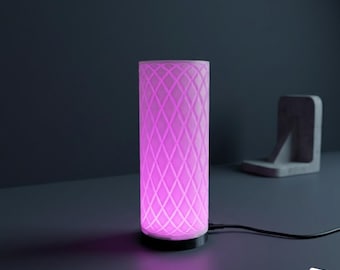 Diamond Lattice LED Desktop Light | 3D Printed Geometric Table Lamp | USB Ambient Mood Light | Modern Desk Decor | Bedroom Night Light