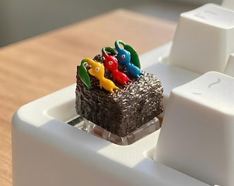 Mini Creature Garden Keycap | 1U Resin Artisan Keycap | Cute Forest Sprout Characters | Handmade Keyboard Decor | Gamer Gift