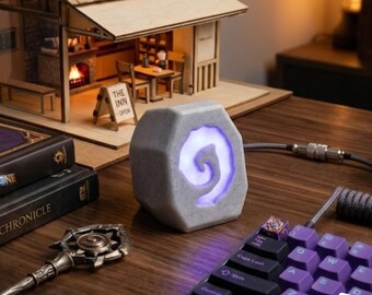 Fantasy Card Game Inspired LED Lamp | Inspired Hearthstone | Miniature Desk Decor | 3D Printed Gaming Room Light | Gift for Gamers