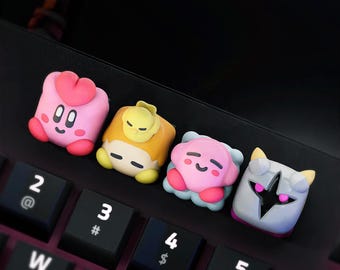 Pink Balloon Critter Keycaps | Artisan Keycaps | Custom Kawaii Keycaps | Cute Keycaps | Pink Keycaps | Mechanical Keyboard | Keyboard Charms