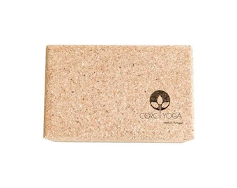 Bloque de yoga de corcho grande, madera de corcho natural, ecológico, bloque de meditación, hecho en Portugal, regalo vegano