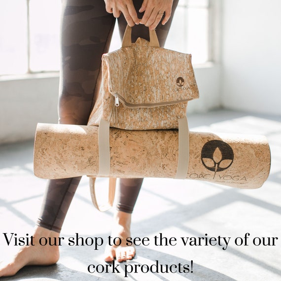 Natural Cork Yoga Backpack, Vegan Gift, Yoga Mat Bag, All Natural