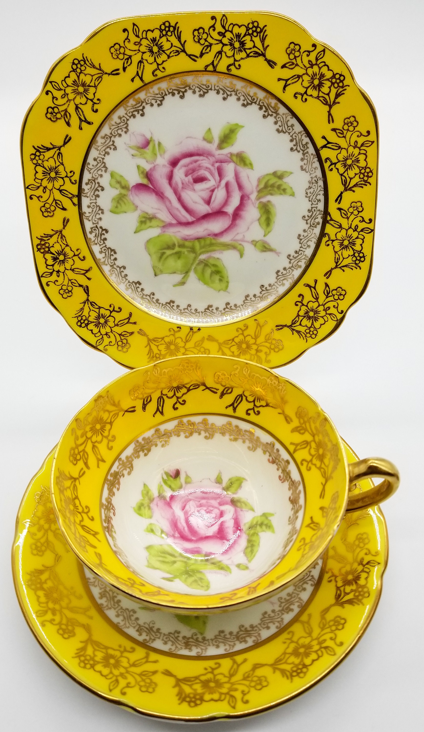 新品未使用　マイセン金縁バラ柄小皿2個セット 01d079-15501-1.jpg