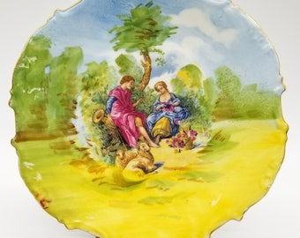 Limoges France MF Fragonard hand painted decorative cabinet plate