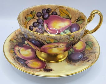 Vintage Aynsley Orchard Gold Bone China Gold Gilt Teacup and
