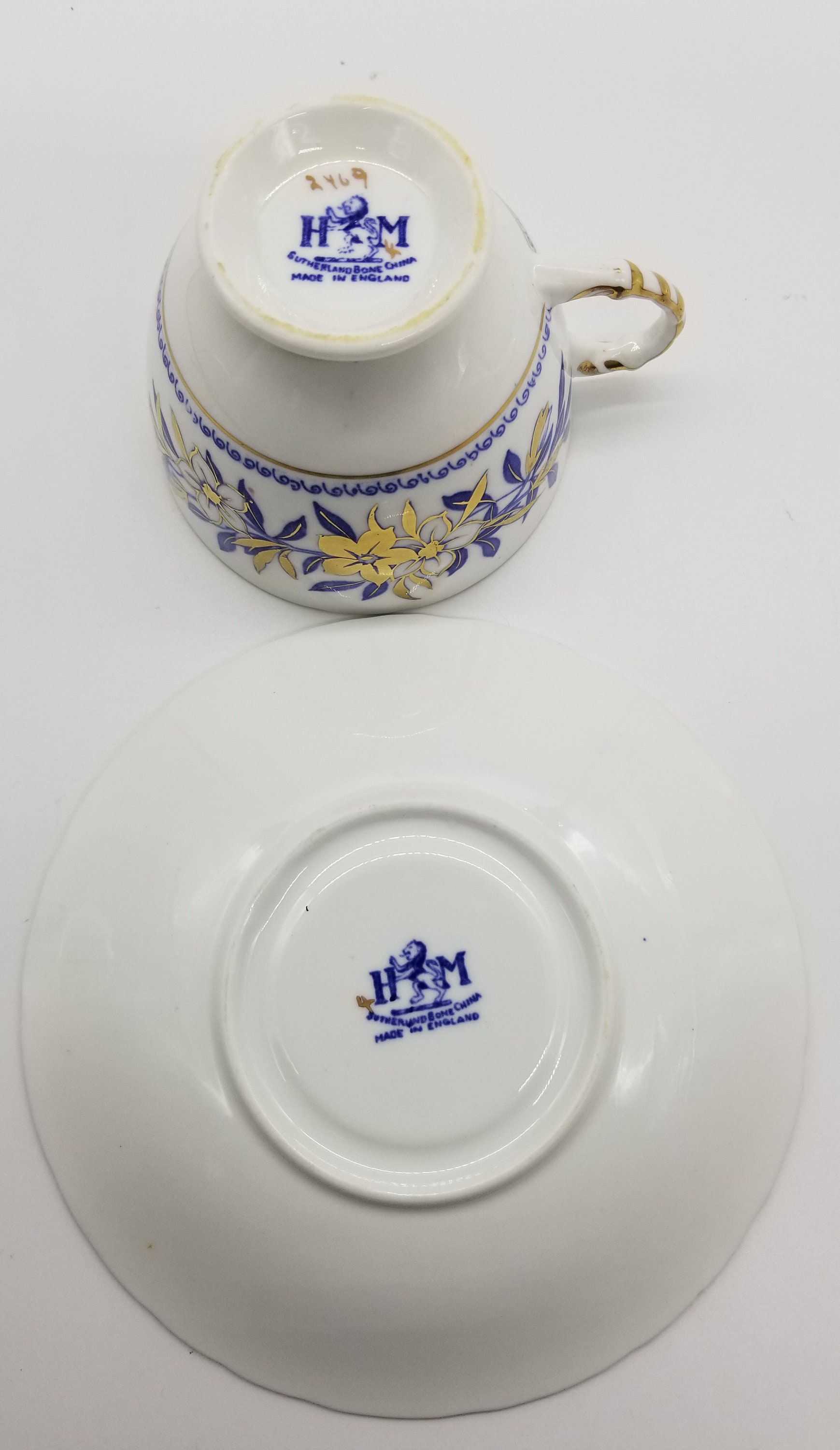 H&Mサザーランド ティーカップ＆ソーサー：花柄ボーンチャイナ 