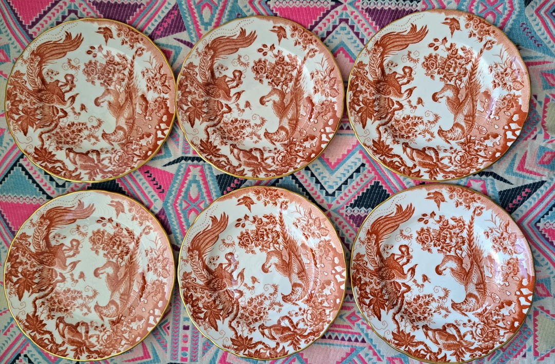  crown derby 陶器　鳥 Priced Individually Red Aves by Royal Crown Derby Plates 8.25