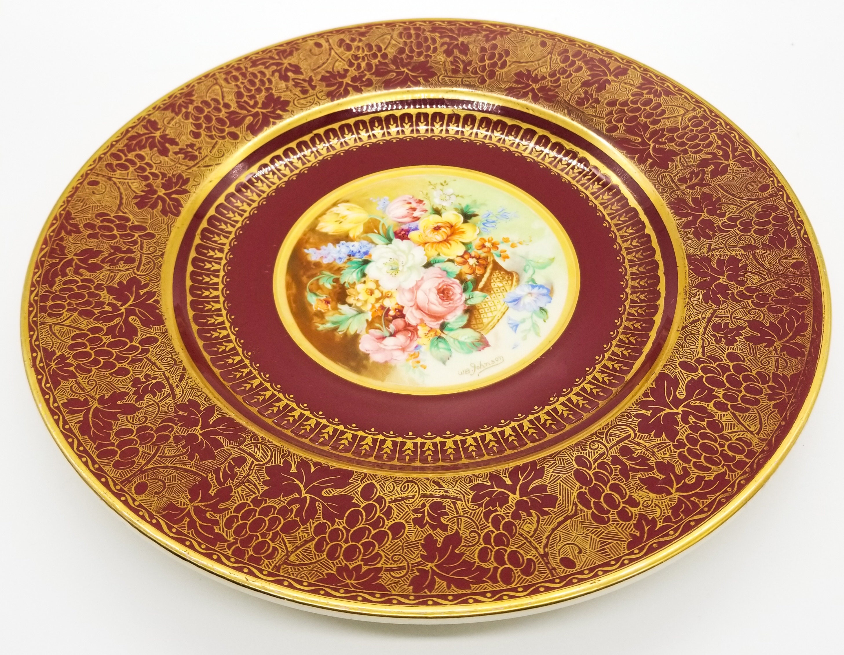 クラウン・デュカル・ディナープレート 金彩 WBジョンソン署名 - Etsy 日本