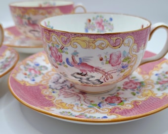 ミントン　コカトリス　ピンク　モーニングカップ Priced Individually Minton Pink Cockatrice Teacup Saucer , Made in