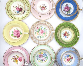 Vintage Tea cups and Saucers priced individually Birthday/Bridesmaid/Baby Shower/Christmas/Wedding/Bridal Gift/Teaparty