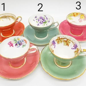Individually Aynsley teacups and saucers