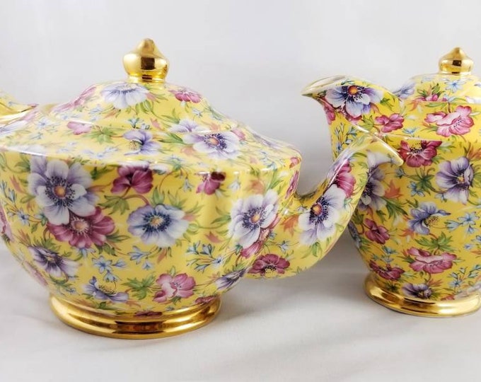 James Sadler Sophie Chintz Teapot 4 Cups and Coffee Pot Etsy
