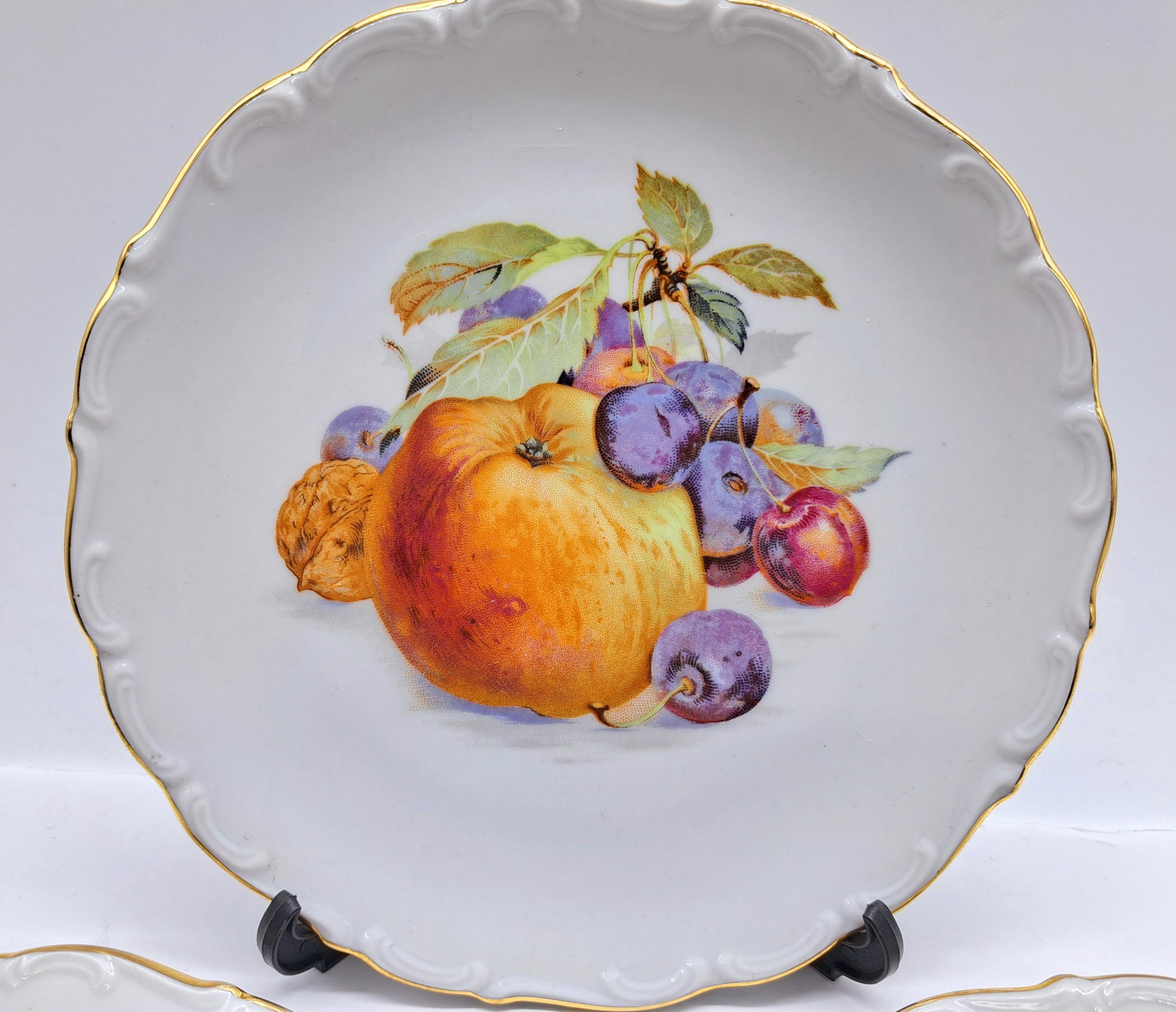 Bavaria Schumann Arzberg Set of 5 Fruit Pattern Plates , Made in