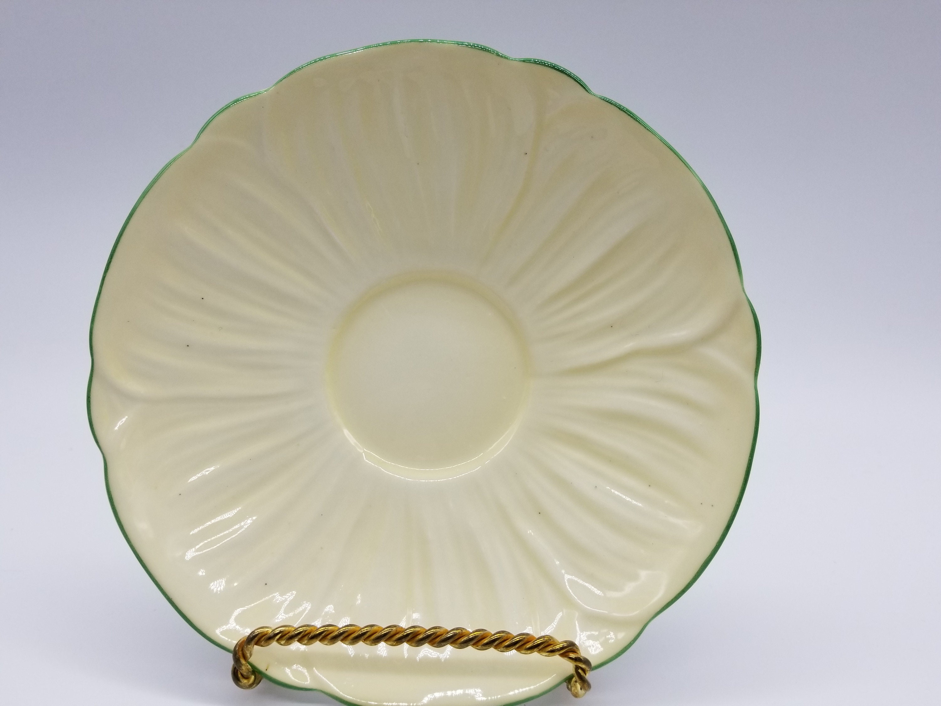 Shelley Oleander Rock Garden Teacup and Saucer Green Rim and Etsy