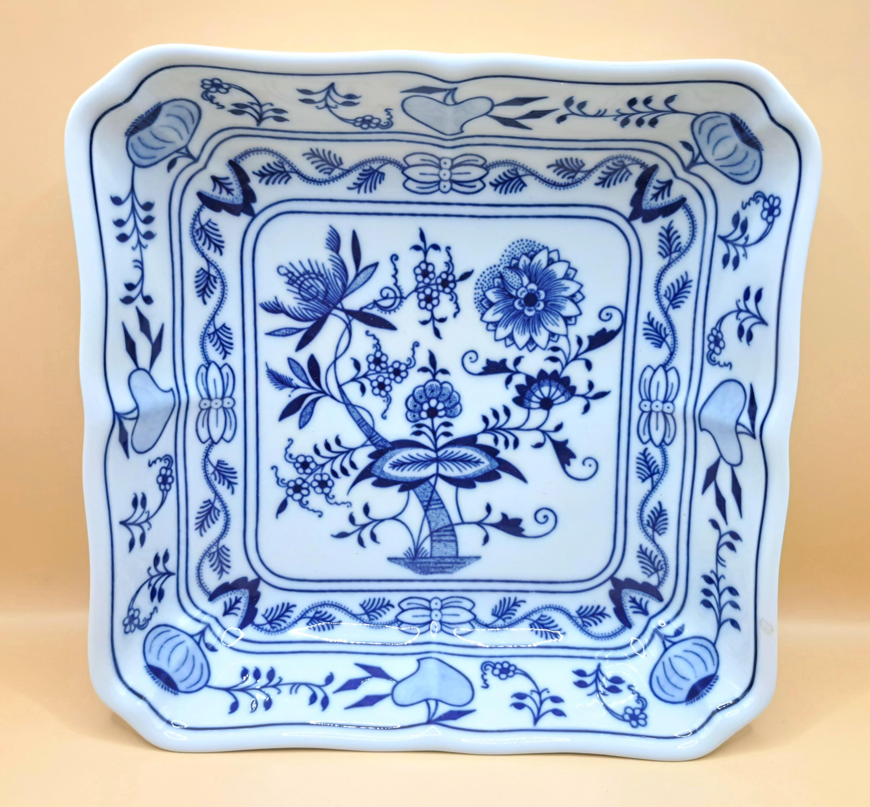 ブルーオニオン コンポート 脚付き 透かし Zwiebelmuster チェコ Vintage Czechoslovakia Zwiebelmuster 8