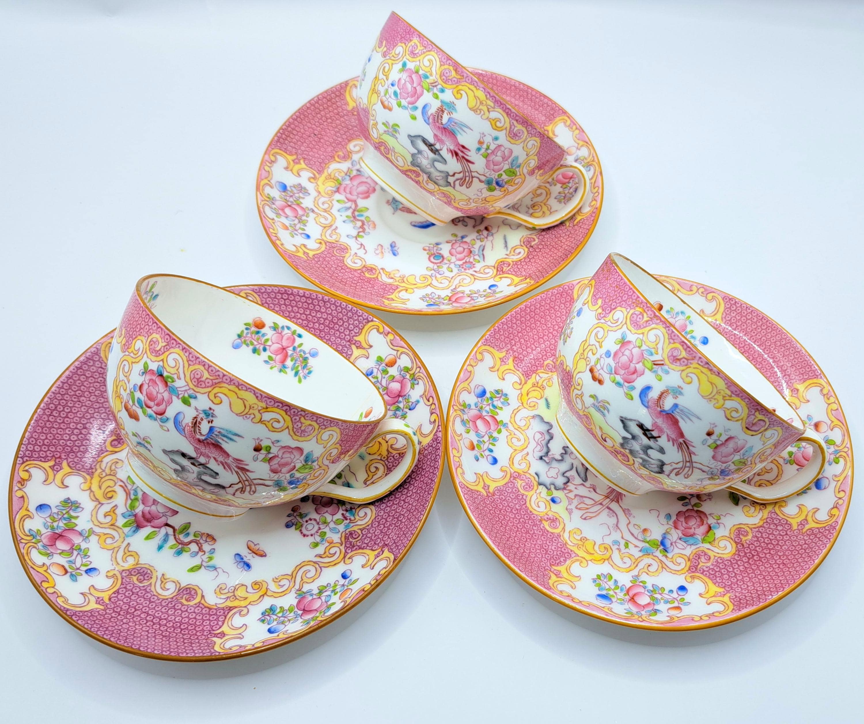 Priced Individually Minton Pink Cockatrice Teacup Saucer , Made in