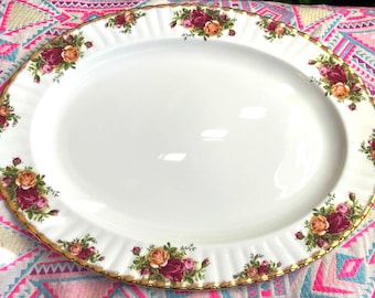 Royal Albert Old Country Roses Oval Platter, 16" made in England