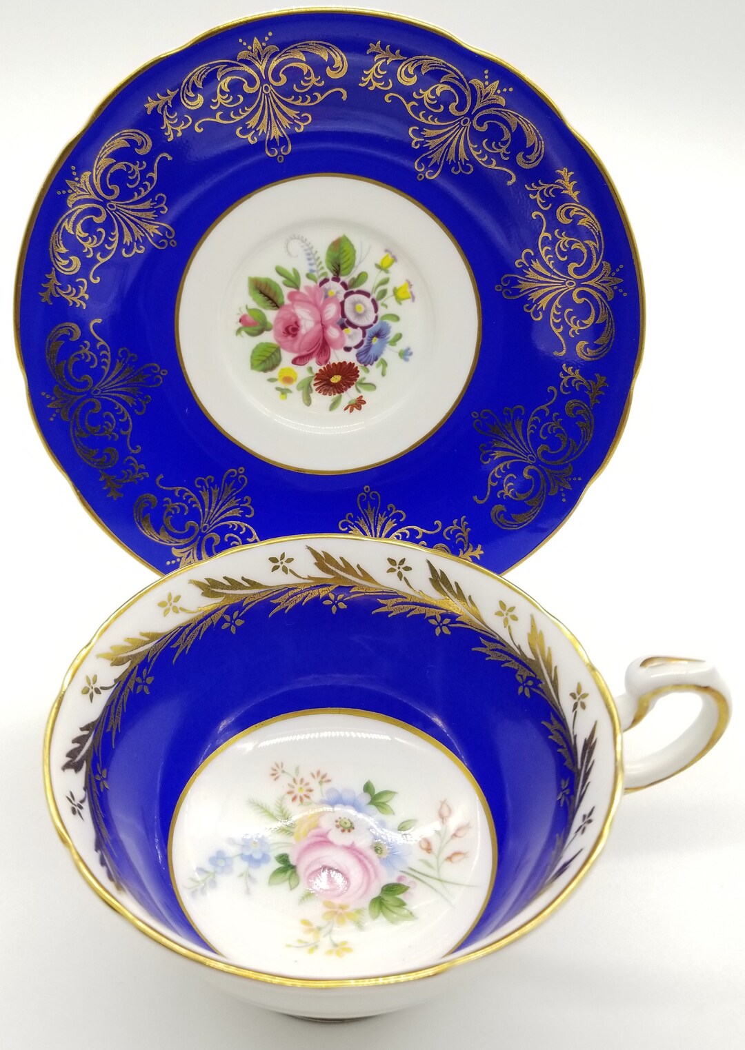 Mismatched Blue Paragon Teacup and Saucer Made in England. Etsy